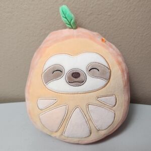 Squishmallows 8" Simon the Sloth Orange Costume Fruit Squad Plush